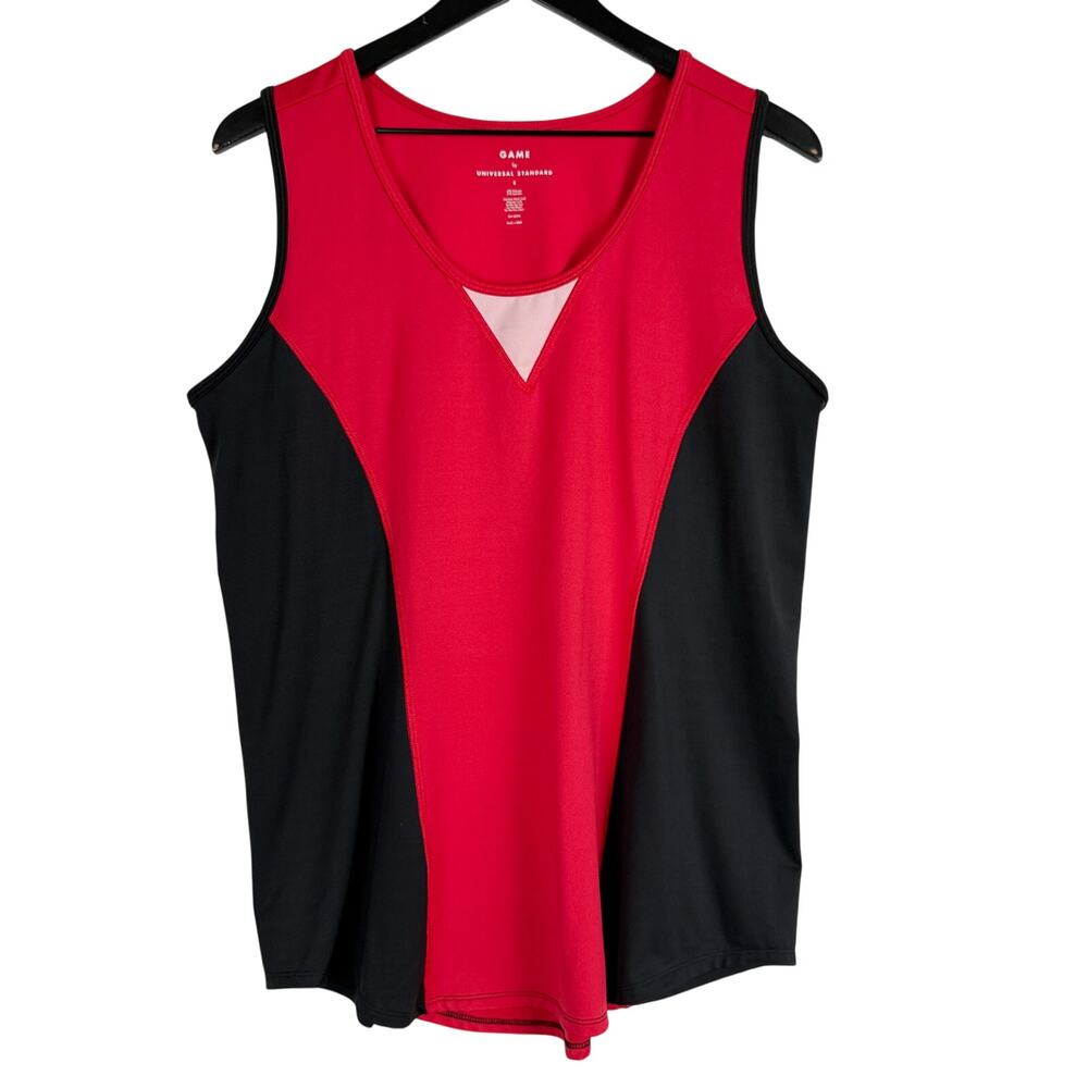 Game by Universal Standard Active Colorblock Tank Top Red Black - S